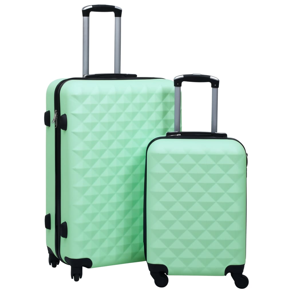 Image of Vidaxl Hardshell Trolley Set 2-piece, 4 -degree Wheels, Hardshell Suitcase, Travel Luggage, Suitcase Set, Carry-on Luggage, Cabin Luggage, Travel, Mint Green Abs