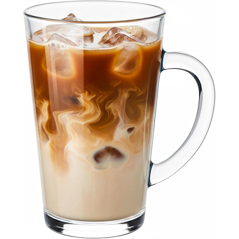 Image of Latte Macchiato Glass Set Of 6 – 300 Ml Glass Coffee Mugs With Handles, Heat-resistant & Dishwasher-safe, Ideal For Coffee, Tea, Latte, And Hot Drinks
