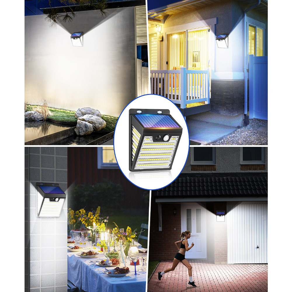 Solar Powered Outdoor Wall Light with PIR Motion Sensor