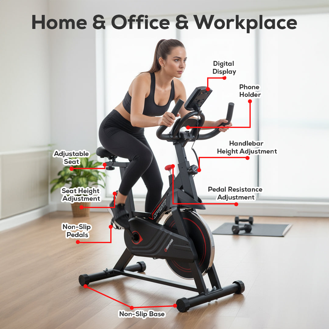 Adjustable, Portable, LCD Monitor Upright Exercise Bike