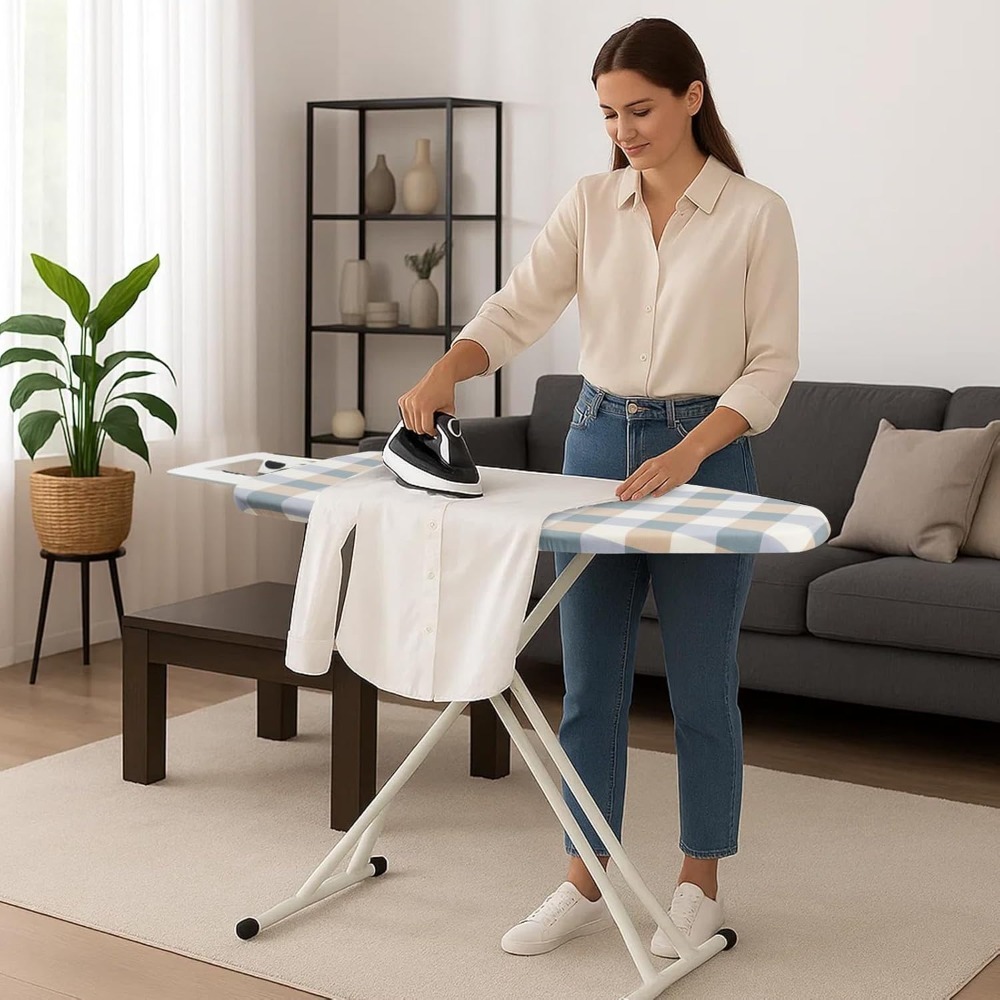 adjustable folding ironing board metal frame reinforced household ironing table portable for living room no battery required details 2
