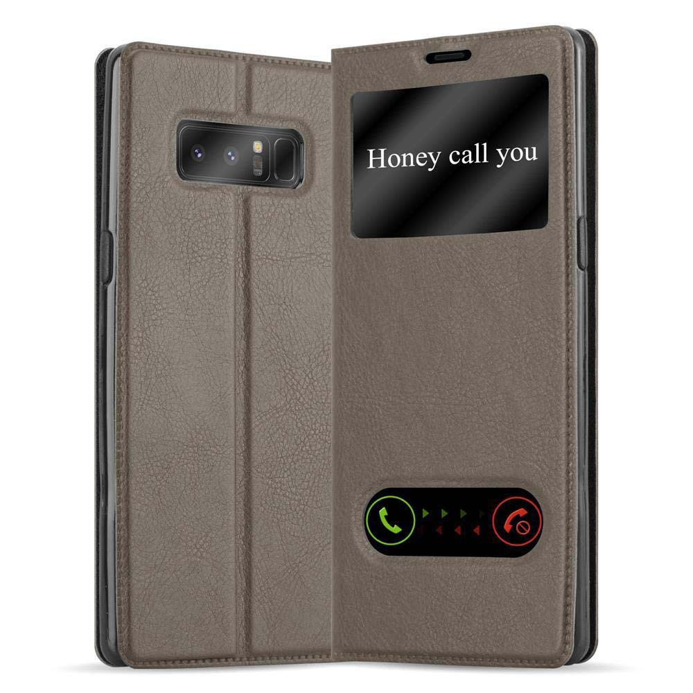 Image of Case Compatible For Galaxy Note 8 Protective Cover With Magnetic Closure, Stand Function And 2 Viewing Windows Flip Case Cover Phone Case Foldable Book Bag