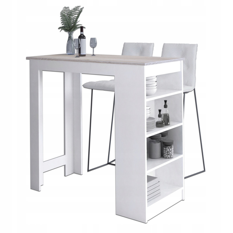 Image of Akord Bar Stool Table, 115 Cm, 4 Shelves, 115x50x103 Cm