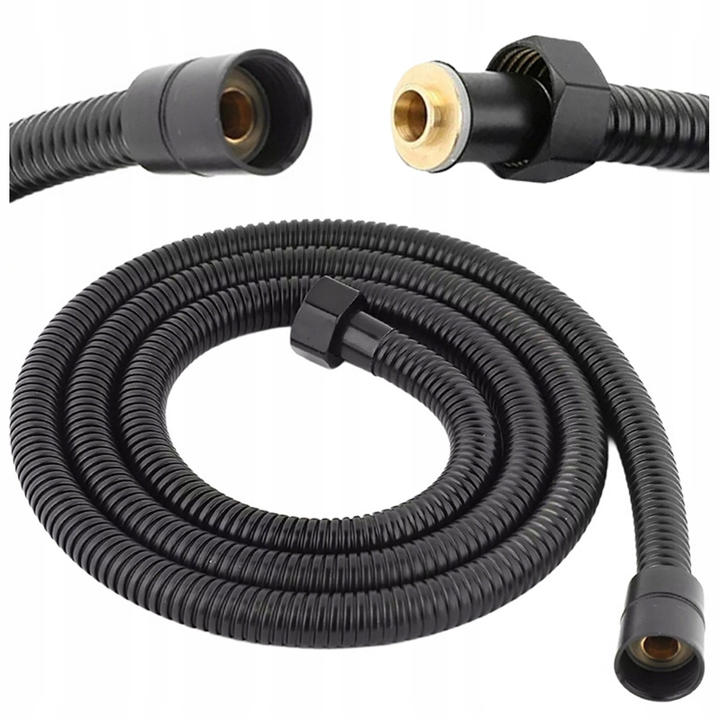 Extendable Shower Hose 150 - 175 Cm, , 1.5 - 1.75 M, Black Steel