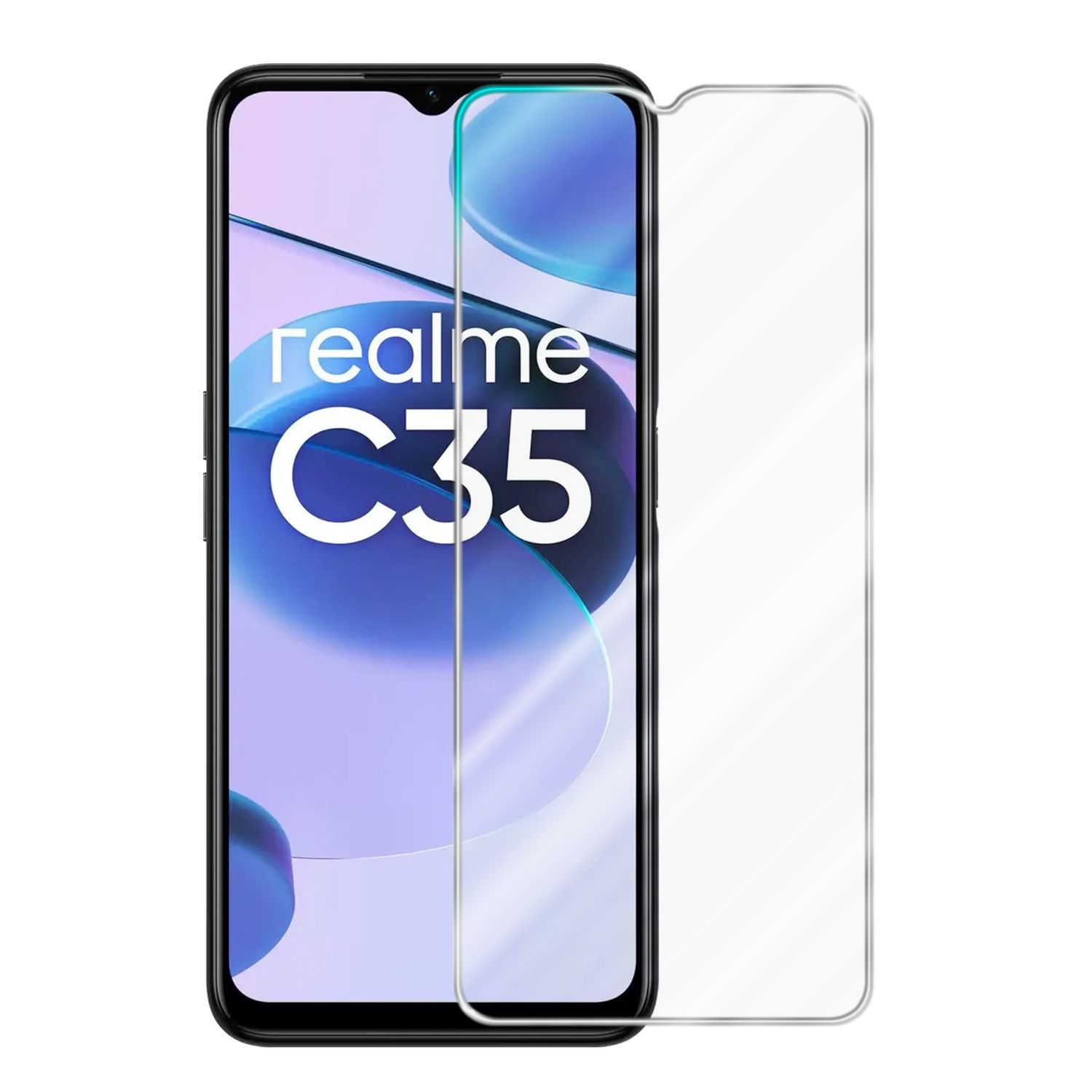 Image of Screen Protector Compatible For Realme C35 Tempered Glass Screen Protector Film
