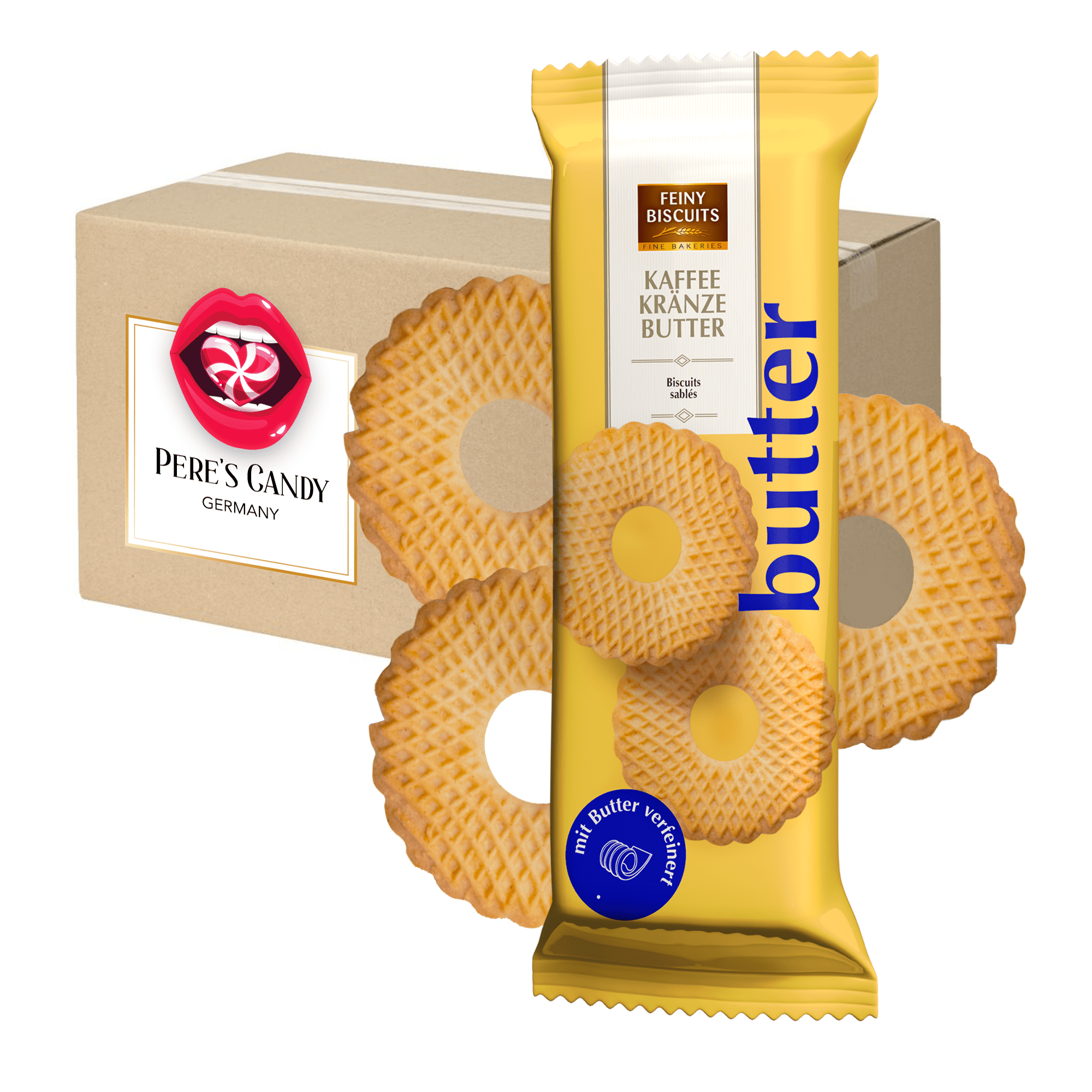 Image of 3-pack Coffee Wreaths Butter 3x150g - Coffee Wreaths – Classic, Crispy, Delicious - Fine Shortcrust Pastry Twists Are The Perfect Companion To Coffee Or Tea