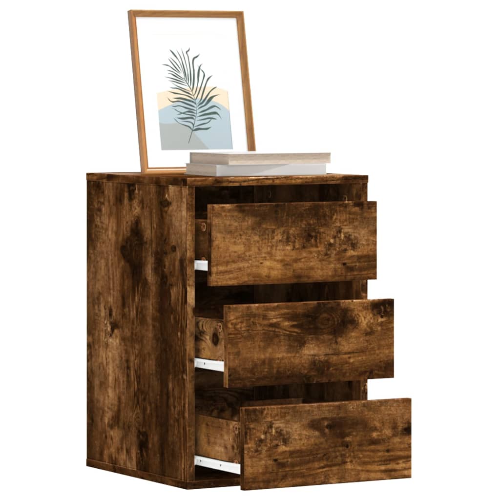 Vidaxl Dresser, Sideboard With 3 Drawers, Drawer Cabinet Cabinet For Living Room, Buffet Hallway Cabinet Sideboard, Smoked Oak Wood Material