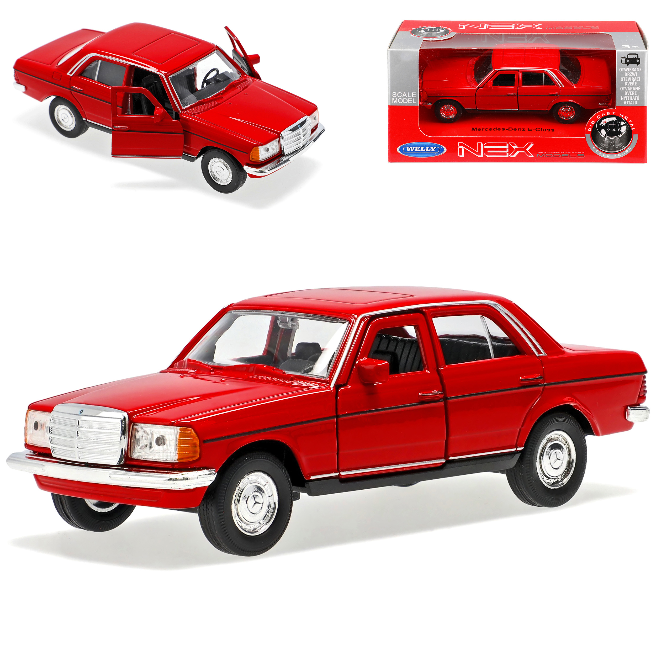 Mercedes-benz W123 Sedan Red 1975-1986 . 1/43 1/36-1/46 Welly Model Car