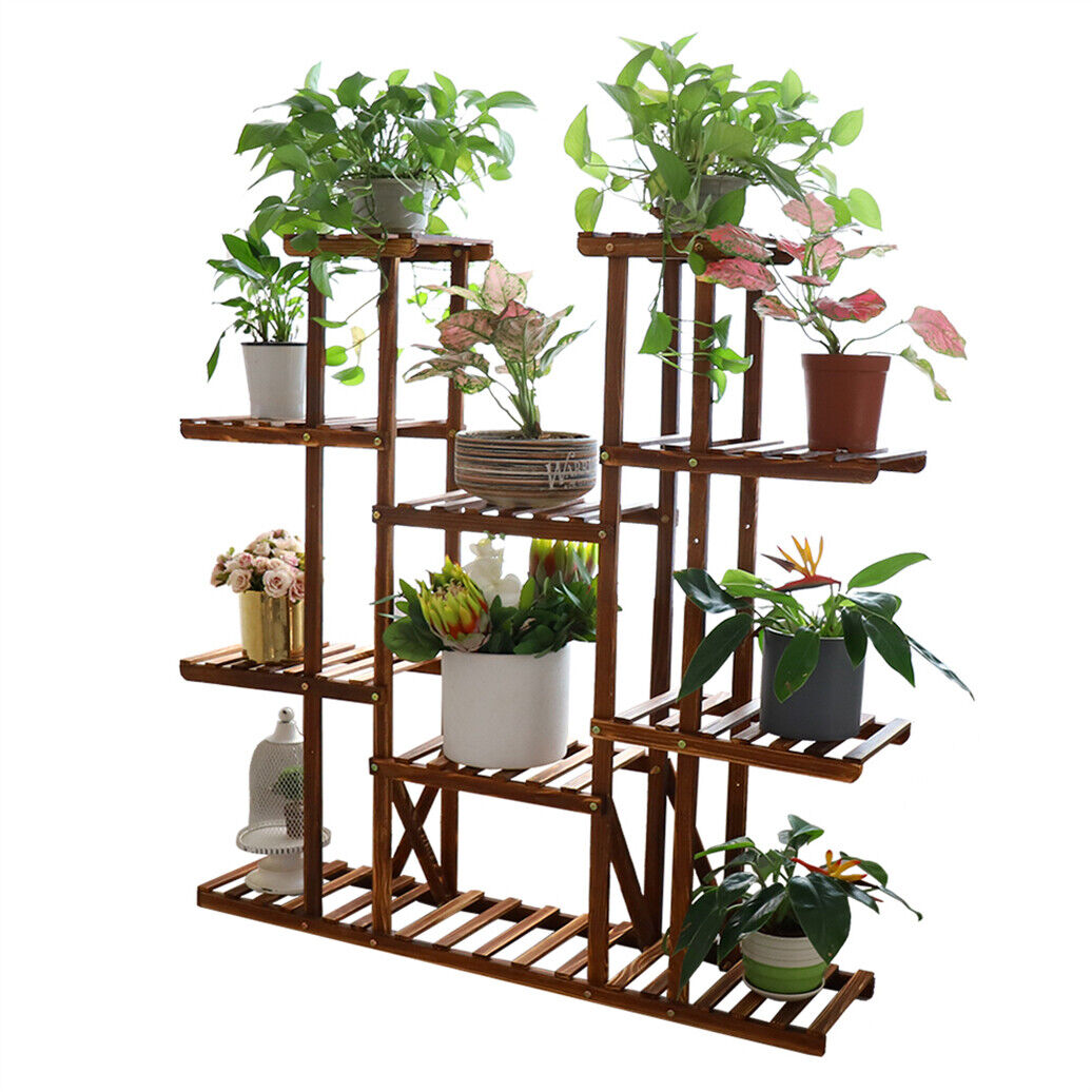 E-shop Pflanzenständer Indoor Outdoor Mehrstufiger Eckpflanzenregalhalter Hoch Niedrig Blumenregalständer für den Innenbereich Mehrere Pflanzen 9
