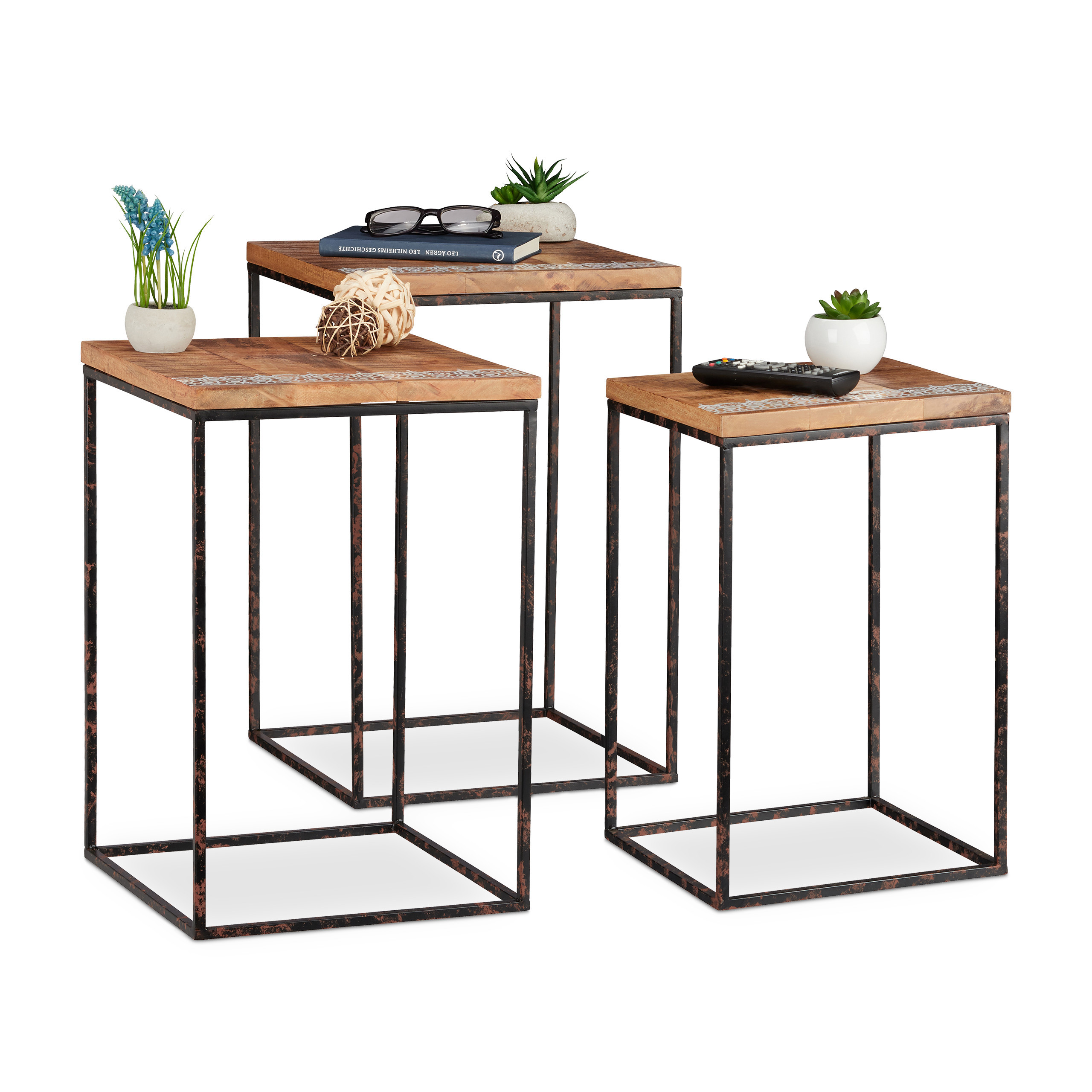3x Side Table In Black