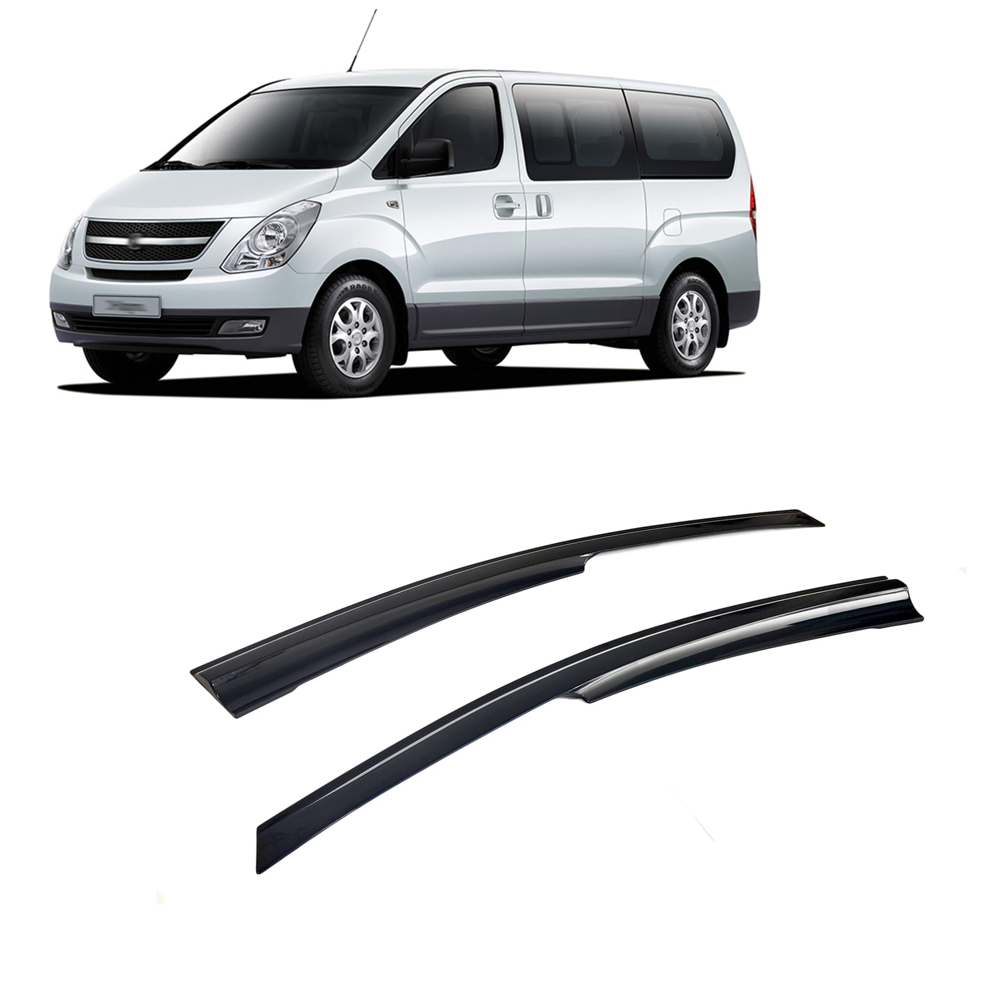Image of Wind Deflector Air Deflector Rain Deflector Side Window Deflector Compatible With H1 2008-2015 Car Window Rain Protector Rain Deflector Adhesive Deflectors 2pcs
