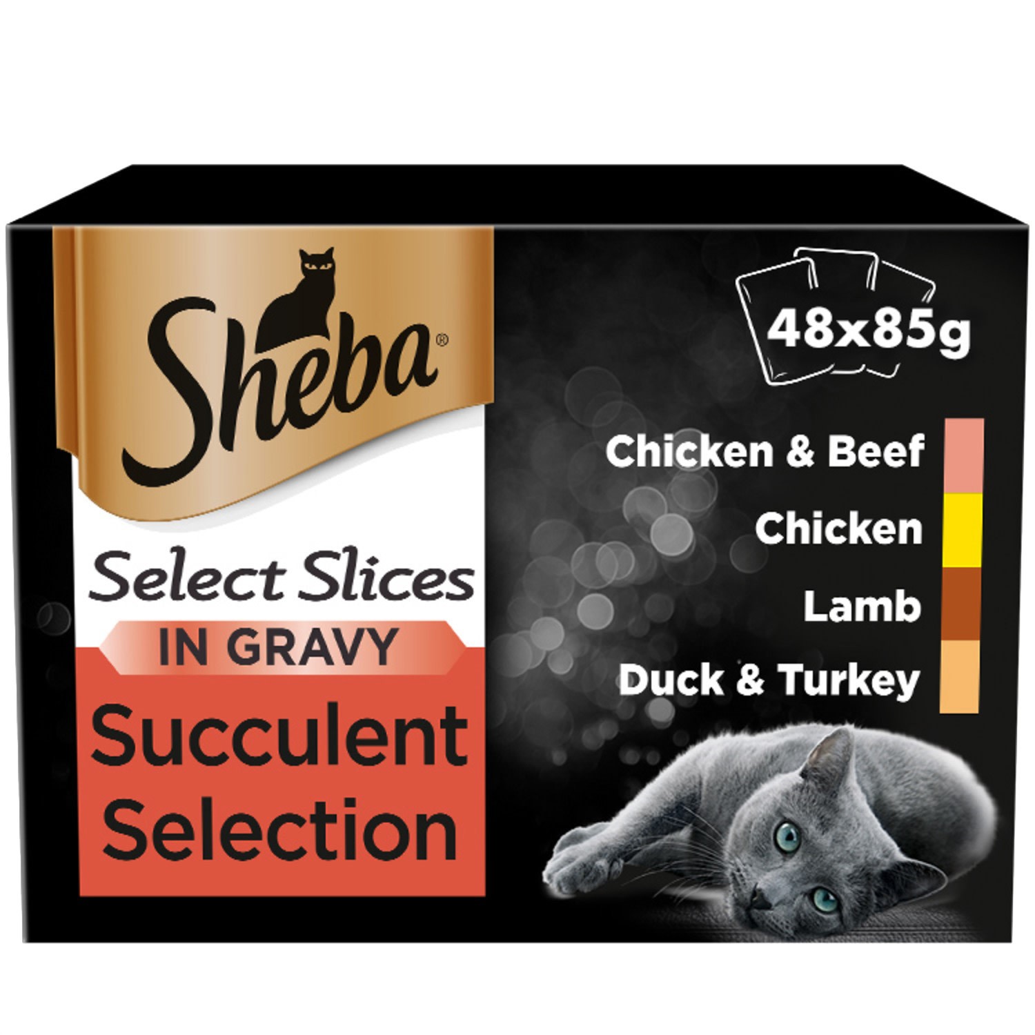 Sheba ® Select Slices Adult Wet Cat Food Succulent Selection Gravy 12x85g Pouch
