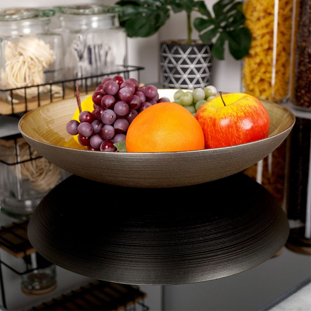 Image of Golden Glass Bowl, 30 Cm, 2.2 L