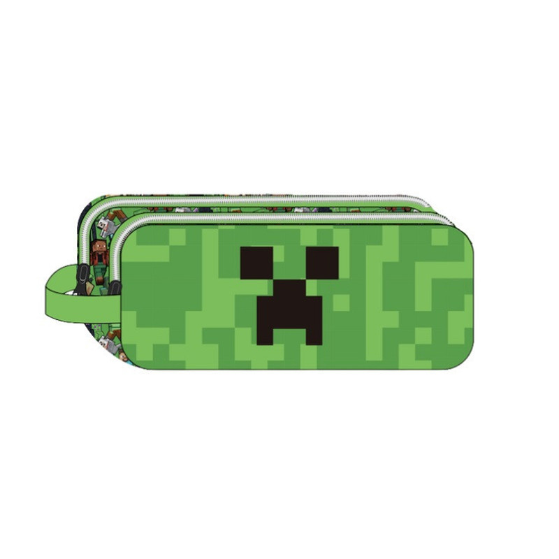 TEMU Trousse à crayons Minecraft Face 2 compartiments 23 cm