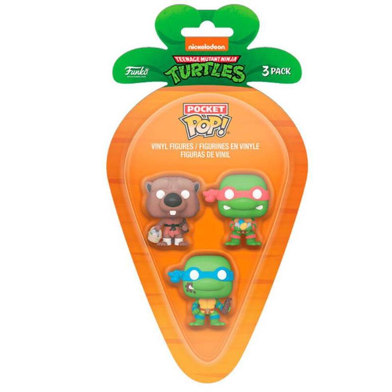Image of Funko 3 Pack Carrot Pocket Pop! Turtles (pdq) Figures