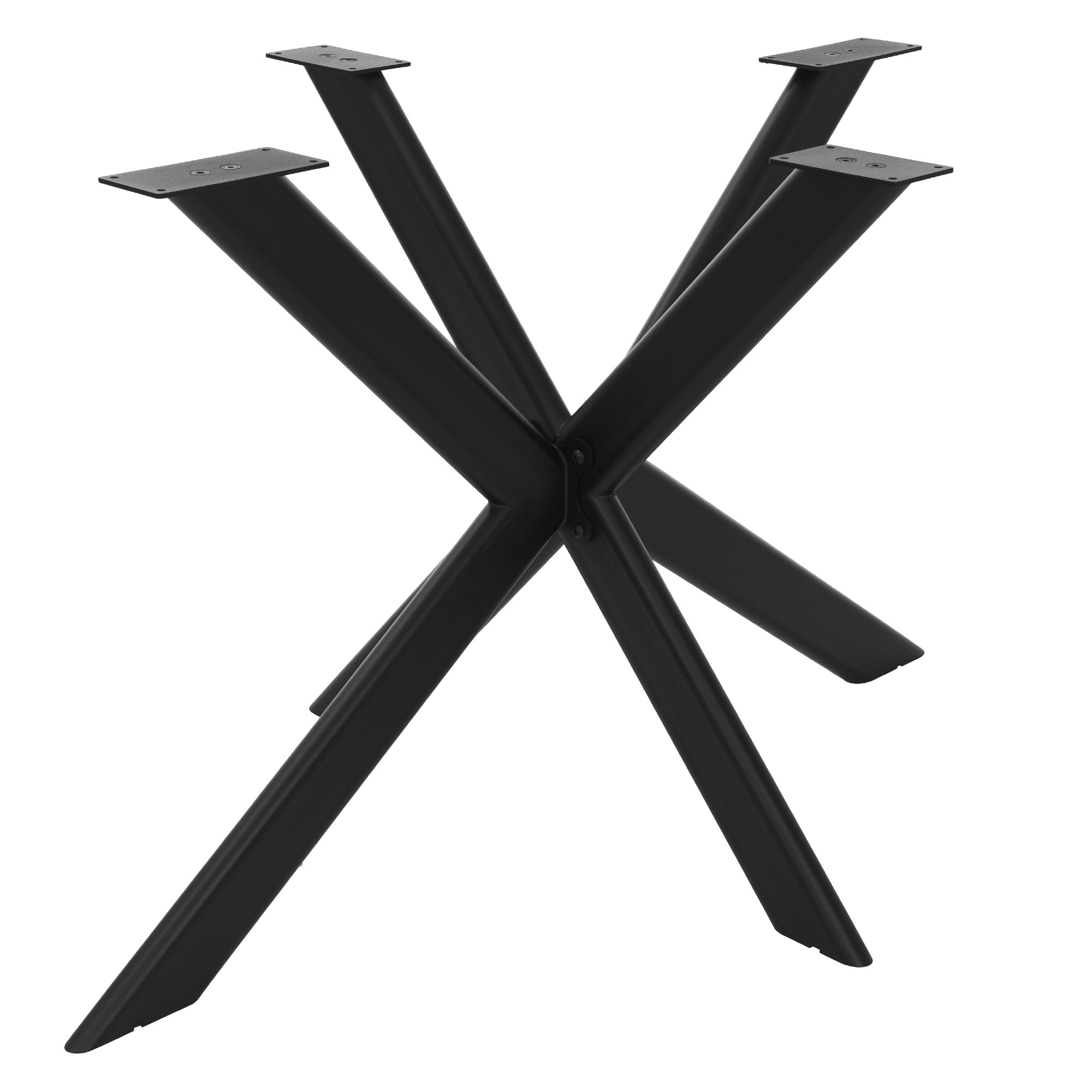 Image of Ml-design Black Metal Table Legs, Outdoor Weatherproof Table Frame, X-shaped Table Feet, Steel Table Supports, Table Base, Furniture Legs For Dining Table & Desk, 120x78x71.5 Cm