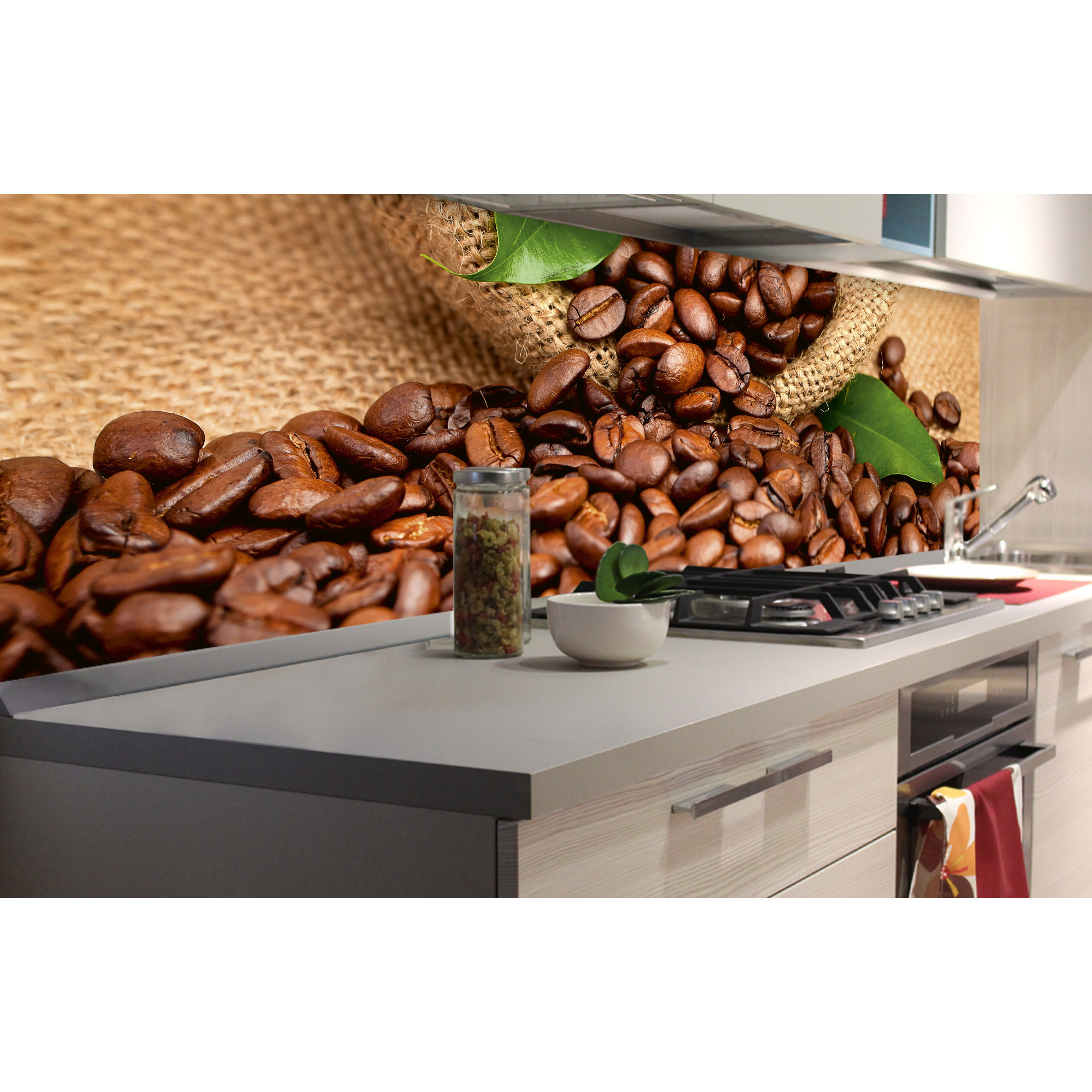 Image of Self-adhesive Photo Wallpaper For The Kitchen - Coffee