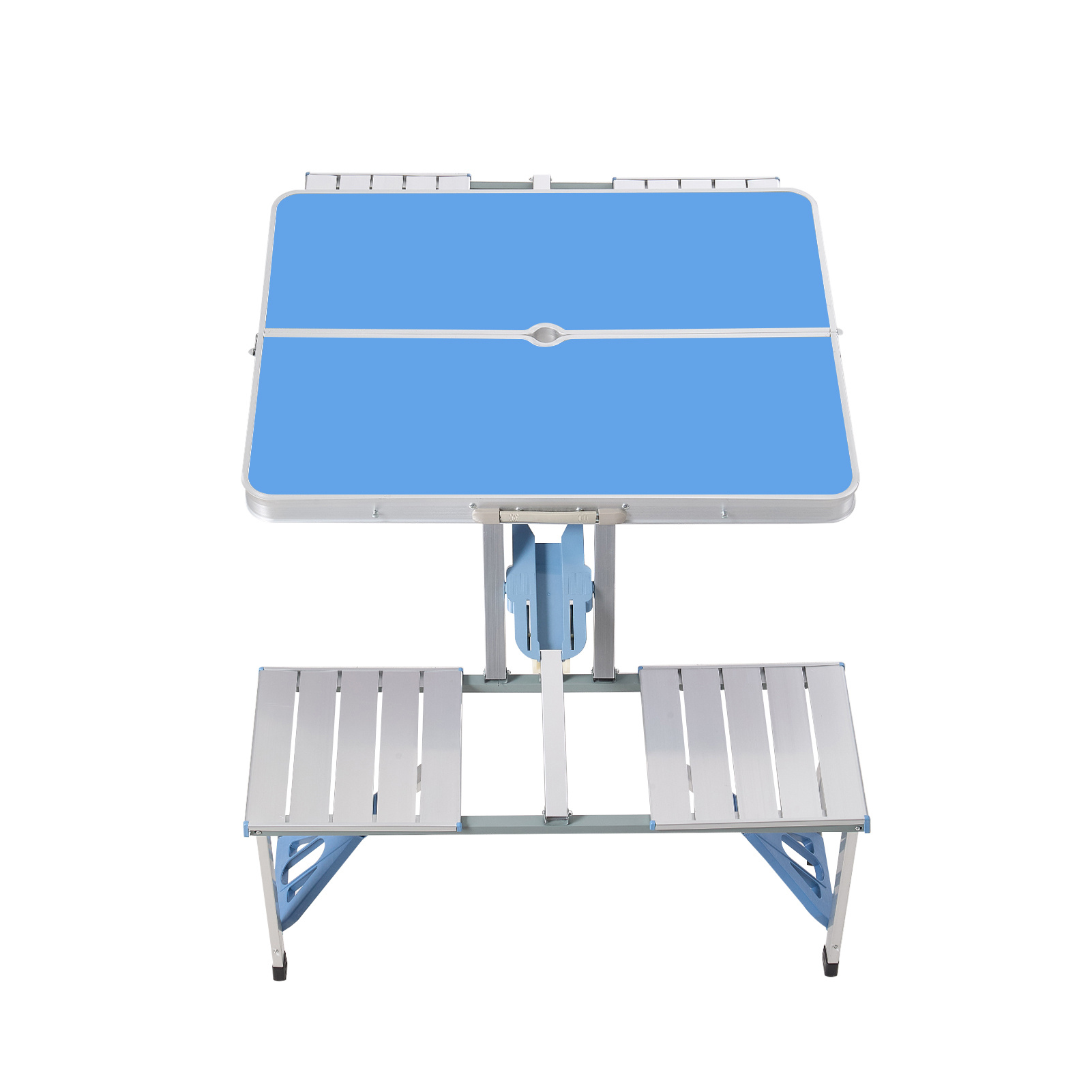 Blue Portable Folding Camping Picnic Table and Chairs Set