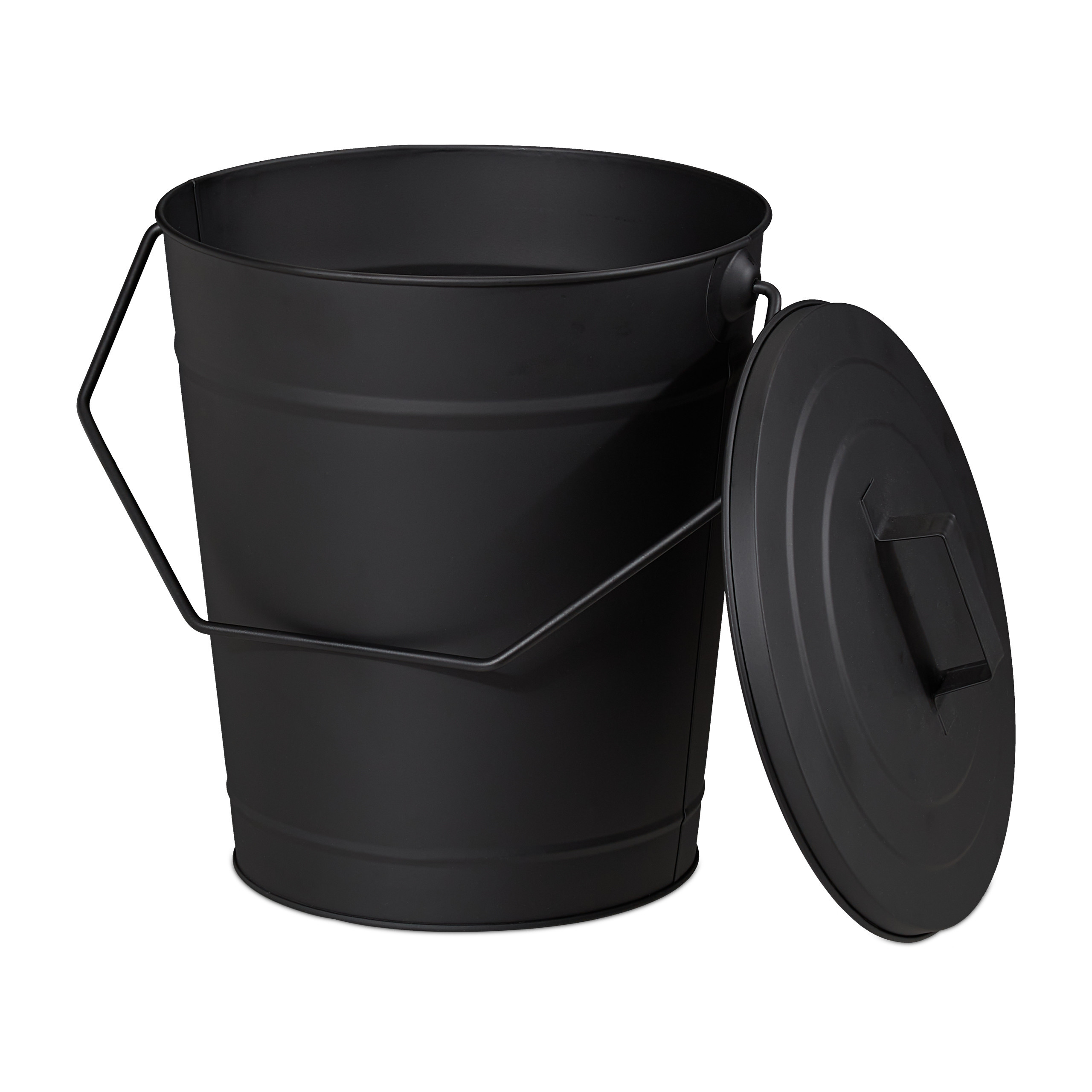 Ash Bucket In Black - 12 L