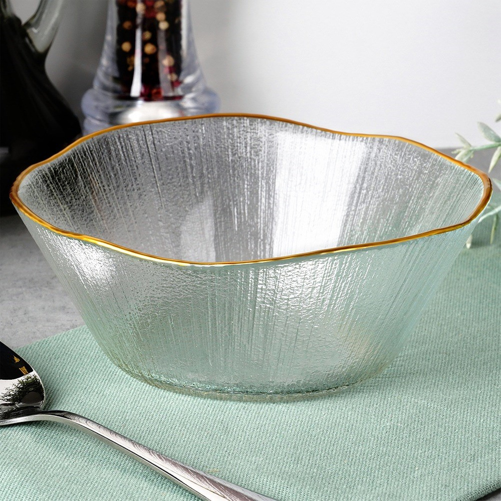 Image of Golden Glass Bowl, 15 Cm, 500 Ml