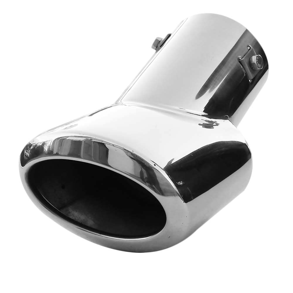 Exhaust Tailpipe Oval Stainless Steel Sport Exhaust Exhaust Pipe End Pipe End Pipe Tip Exhaust Tips Universal Exhaust Pipe Chrome .