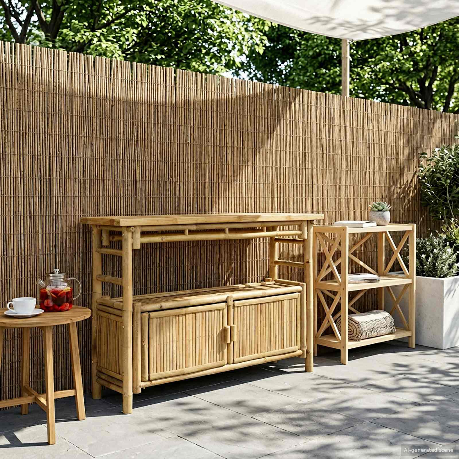 Modern Console Table Bamboo Furniture Presentation Table Entryway Table Hallway Decor Narrow Table Indoor Table Outdoor Home Furniture