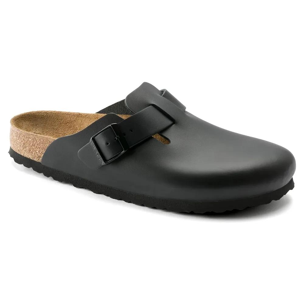 Birkenstock Boston Unisex Black Sandals, Slip-on Shoes For Everyday Wear, After Training, To The Pool, Beach, And Relaxation.
