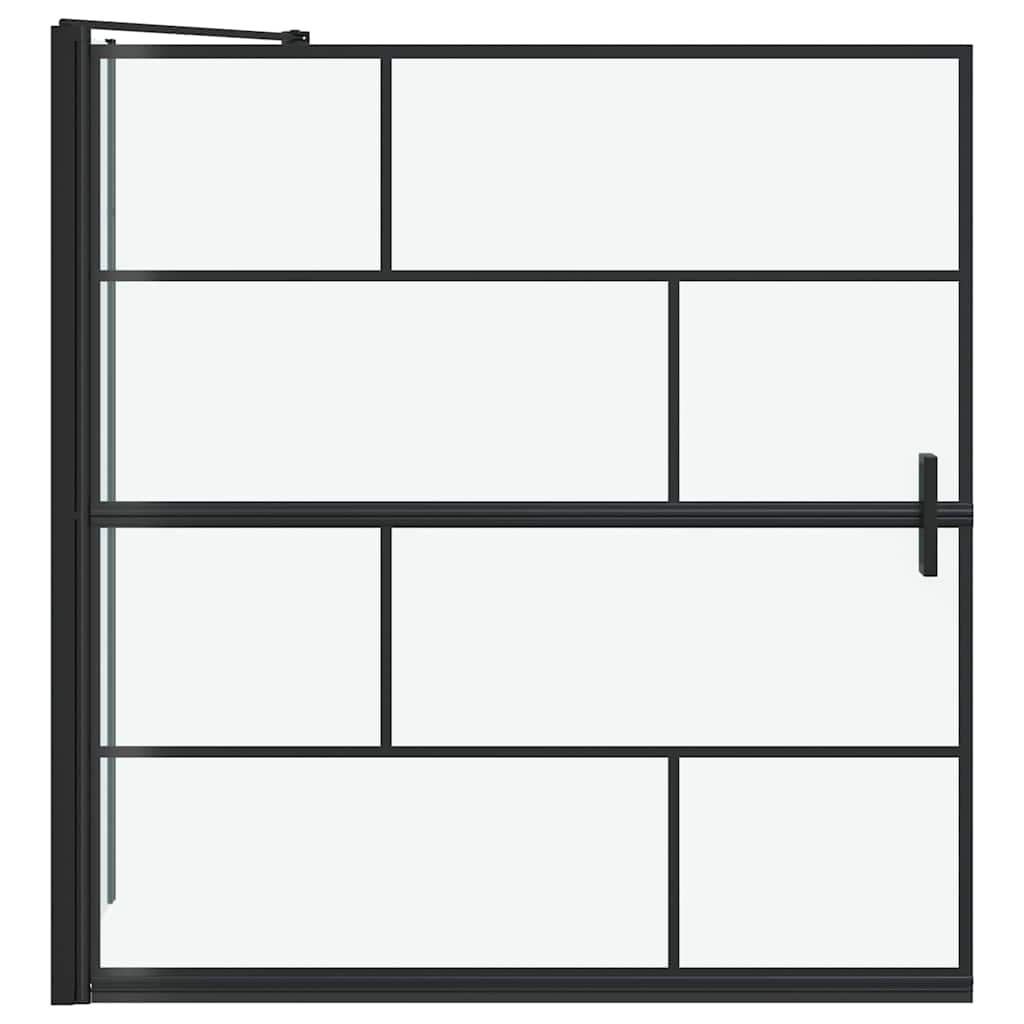 Mayfair Black and Transparent Bath Shower Screen