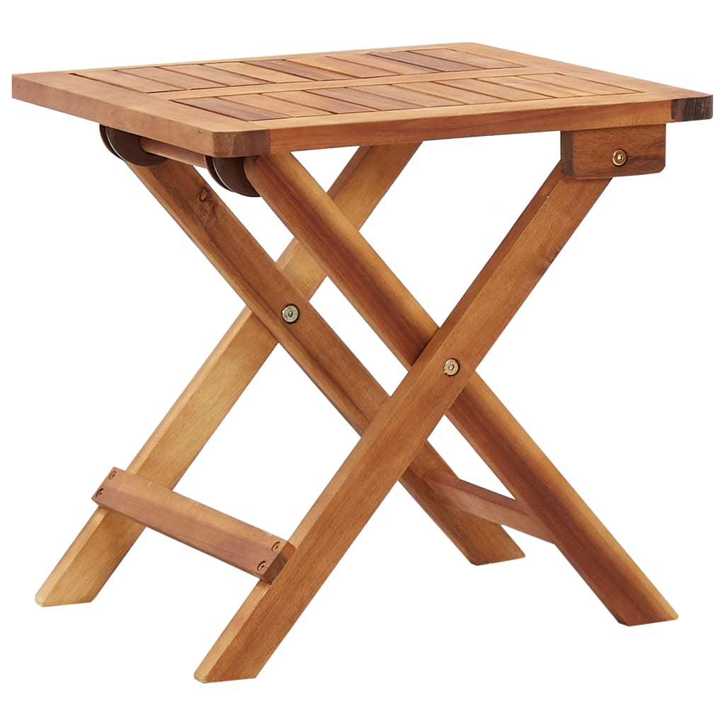 Vidaxl Marron Table Basse De Jardin Pliable En Bois D'acacia Table D'appoint, Table De Balcon, Table À Thé En Bois, 40X40x40cm