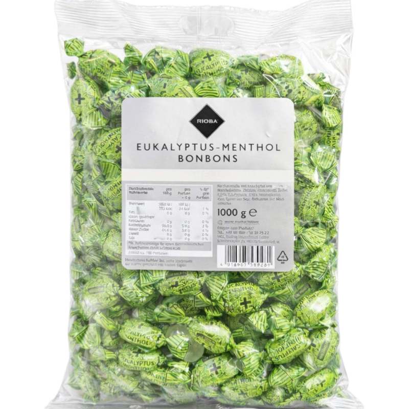Image of Rioba Eucalyptus Menthol Candies Light 1 Kg | Menthol Candies With Eucalyptus Flavor | Candy Bulk Pack | Sweets For Office, Hospitality, And Household Use