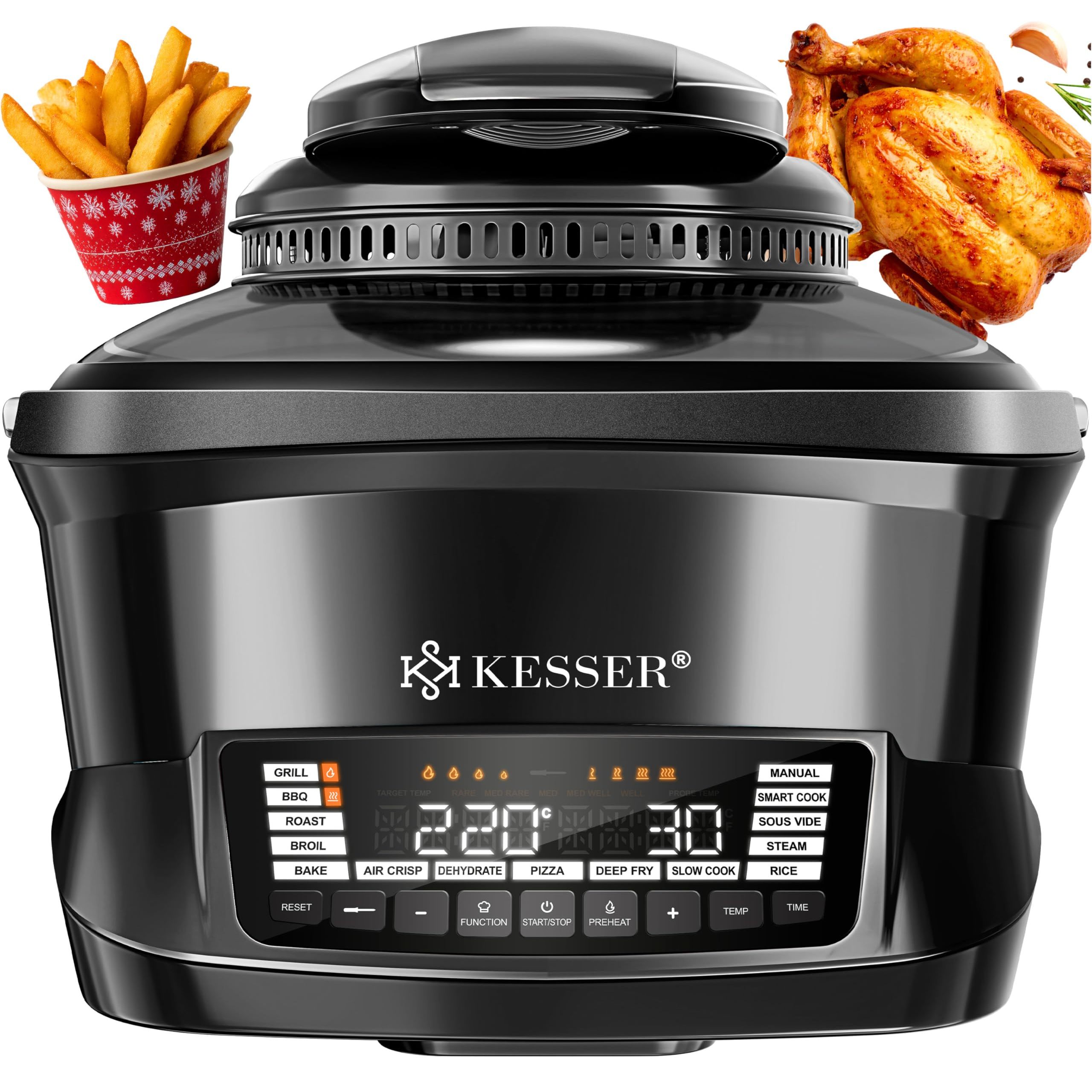 Image of Kesser® Multi-cooker With Hot Air Fryer 8l & 16 Programs Kitchen Appliance - Grilling, Baking, , Steaming Preheating & Function Rice Cooker Slow Cooker, Yogurt Maker