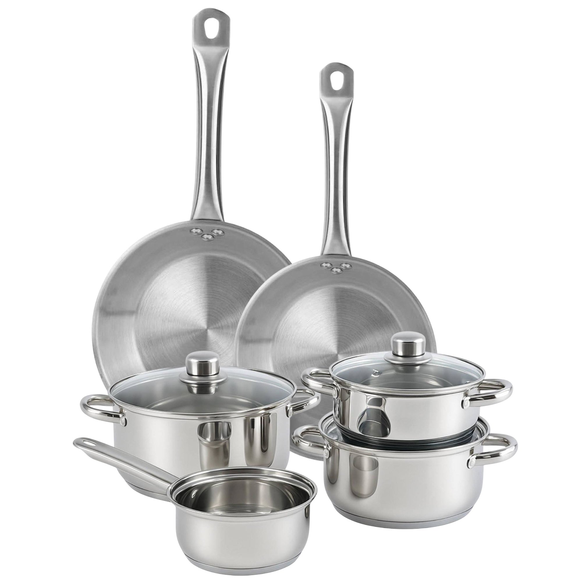 TEMU Well Home Set de Batería de Cocina de 7 Piezas y Sartenes Ø20 y Ø24 x5cm, Aptas para inducción y SIN antiadherente