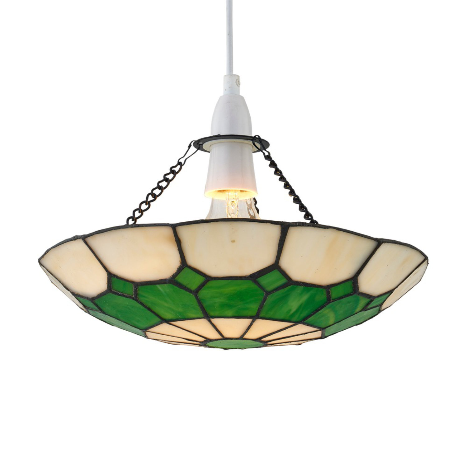 First Choice Lighting Totnes - Tiffany Green Uplight Easy Fit Pendant Shade