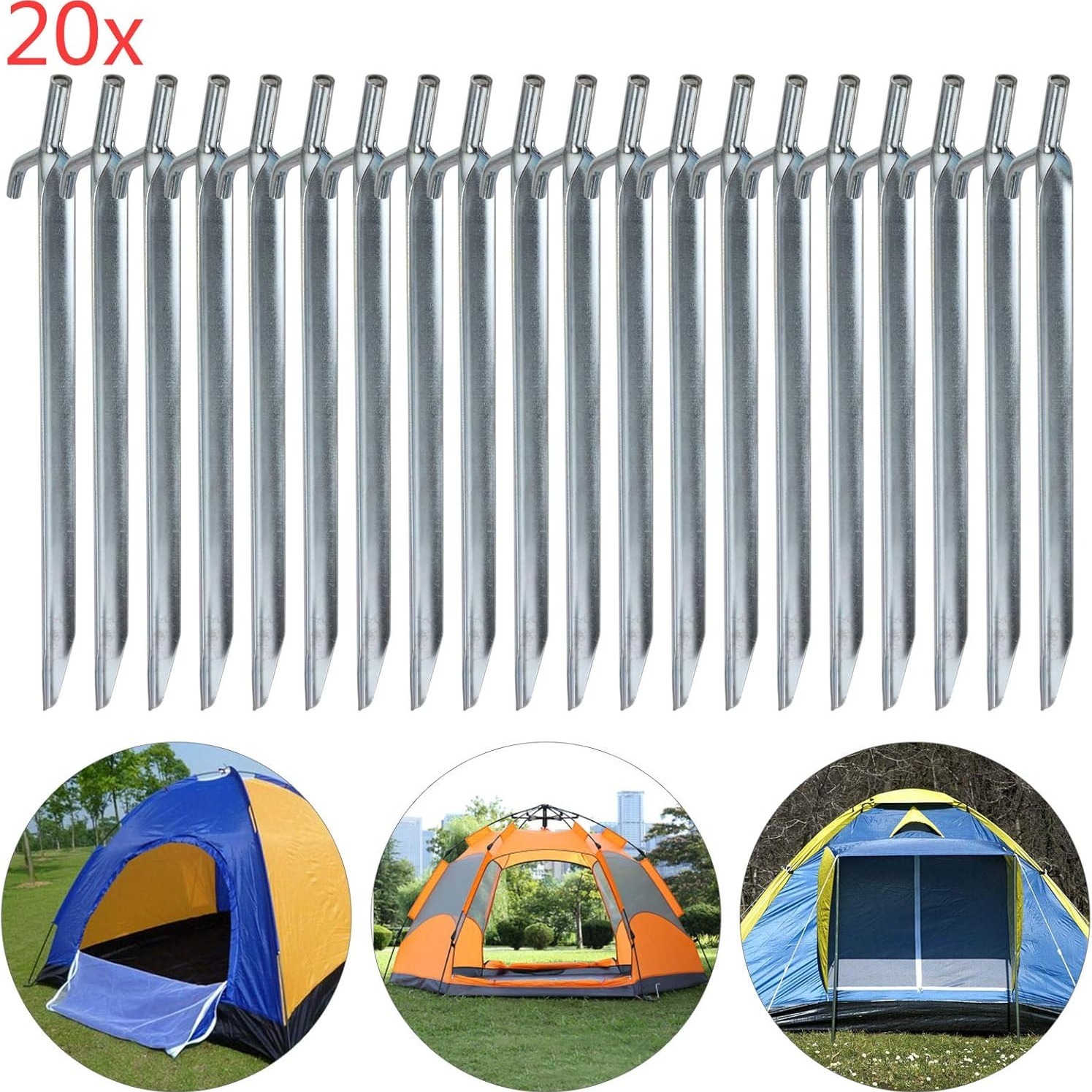 TEMU 20 X Tent Pegs, Tent Pegs, Tent Pegs, Tent Pegs, Tent Pegs, Nail Camping