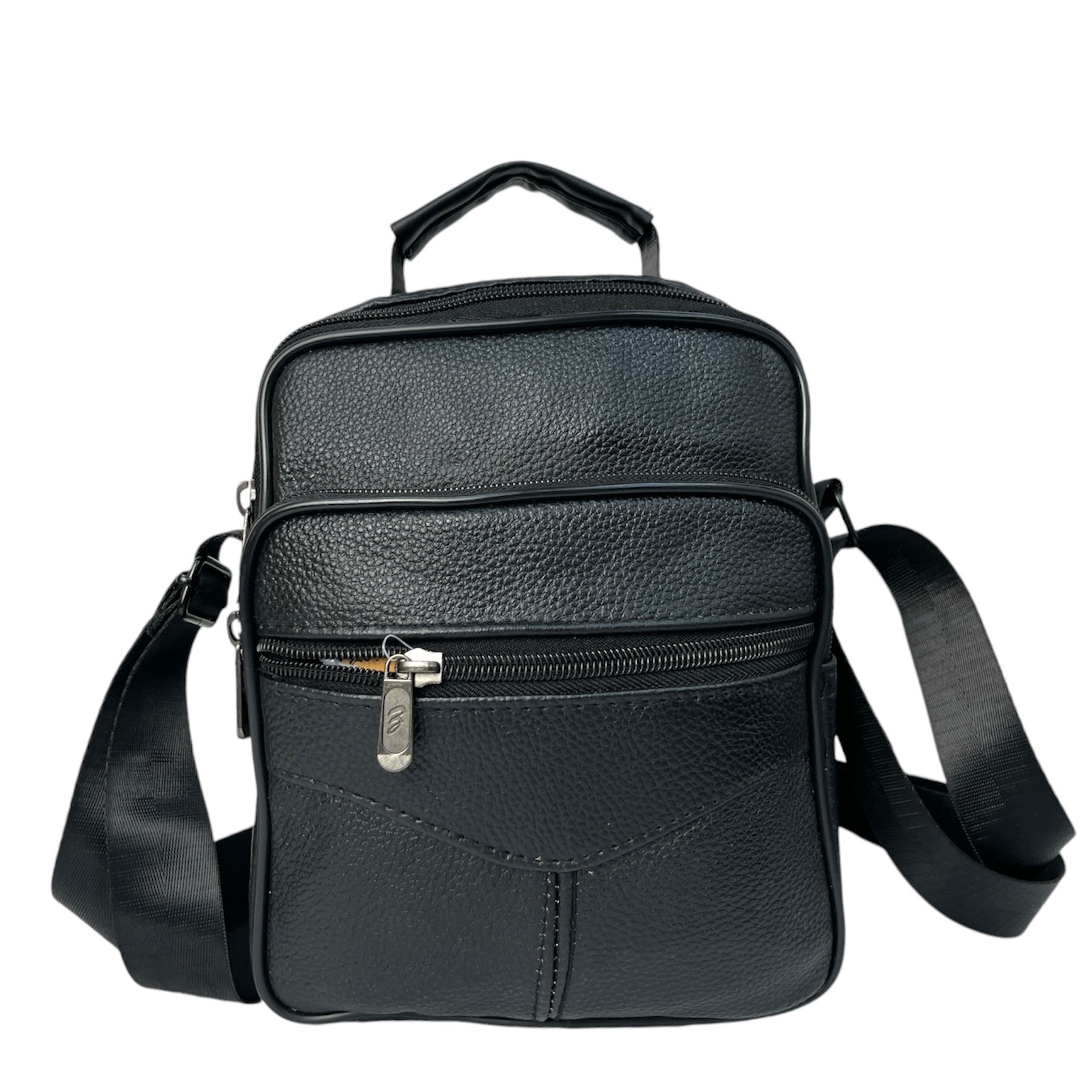 TEMU MEJORADA DL-68 Bolso de de cuero para hombre, bandolera Vertical de piel auténtica multibolsillo para hombre