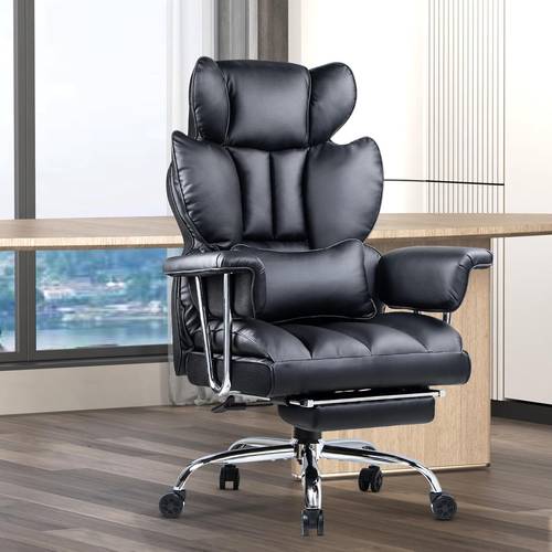 executive office chair desk chair pu computer recliner ergonomic office chair with footrest heavy duty leather office chairs for home office high back swivel chair