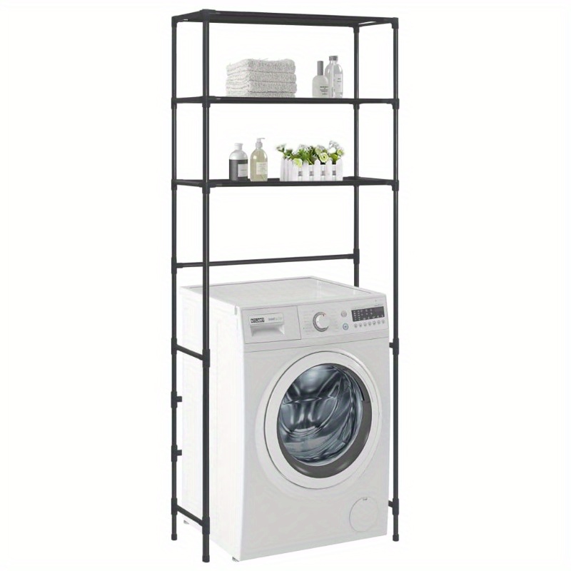 

Washing Machine Shelf 3 Shelves Black 69x28x169 Cm