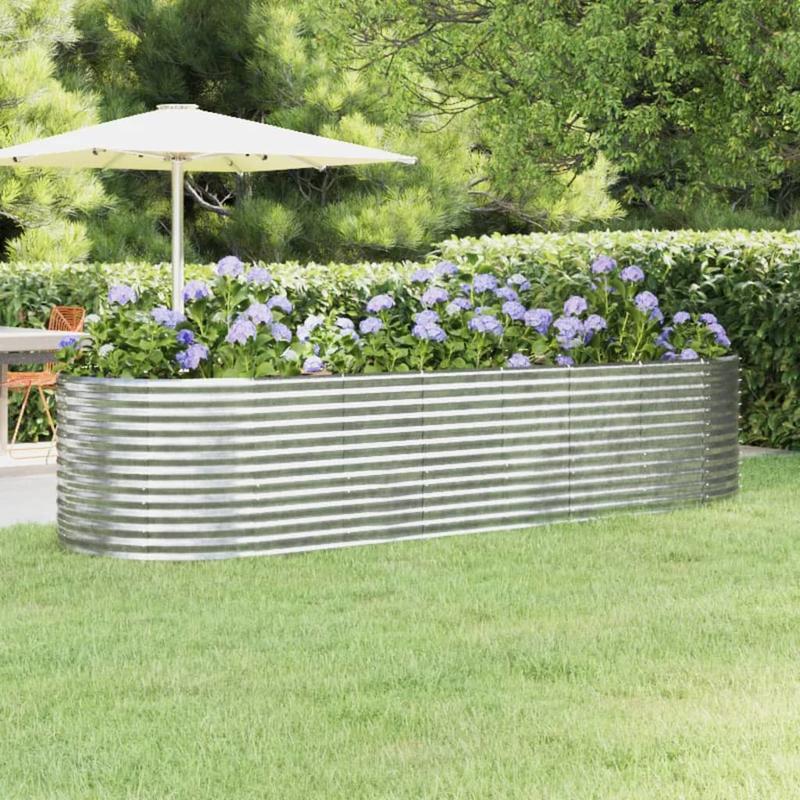 

Garden Bed Powder Coated Steel 322x100x68cm Silver