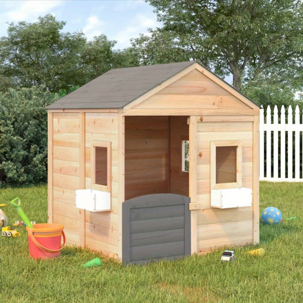 

Playhouse With Lockable Door And Flower Pots Fir Wood