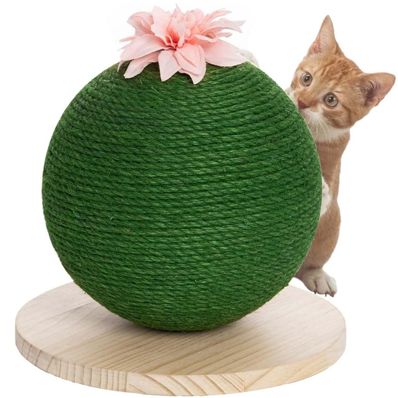 TEMU BAKAJI Tiragraffi Forma Palla diametro 20 cm, Graffiatoio Palla per Pulizia per Animali Verde con Interattivo per Unghie, Antigraffio Giocattolo