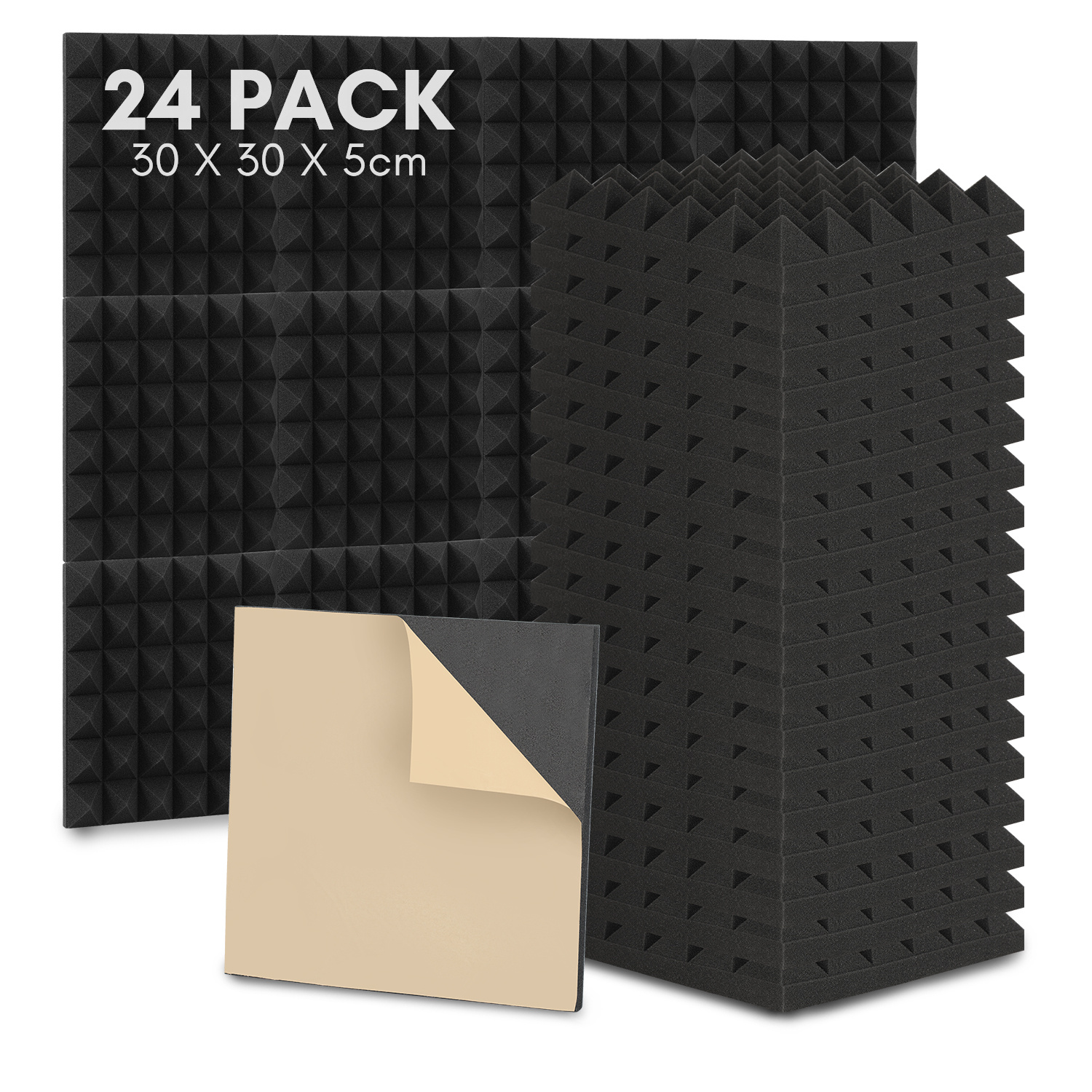 

Acoustic Panels For Room, Acoustic Foam Self-adhesive 3d High Density Sound Absorber Wall Hall Tiles Sound Insulation For Recording Office Black, Soundproof Foam Panels For Wall