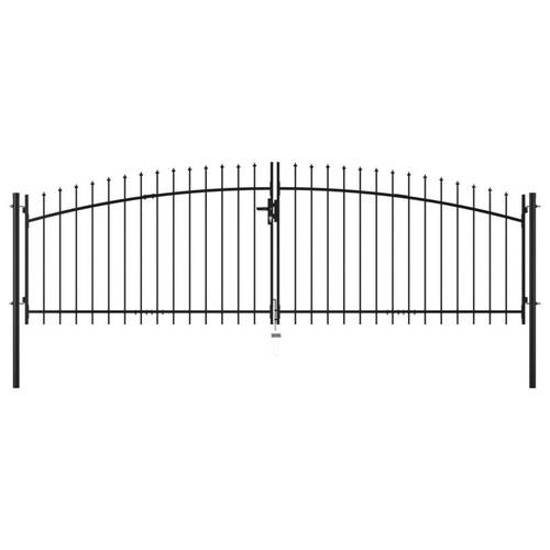 puerta para valla con puntas de lanza 400x150 cm