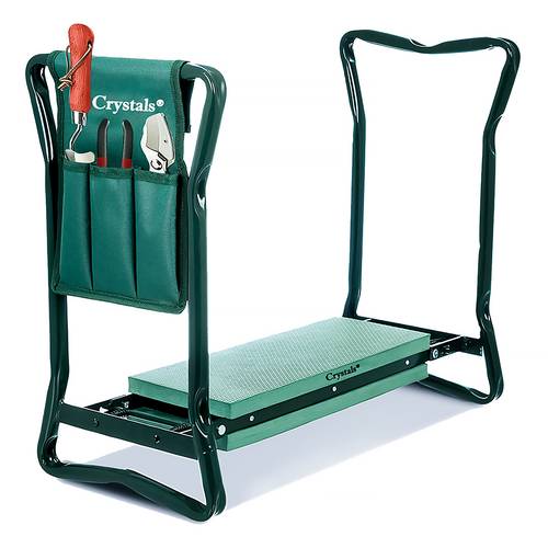 crystals garden kneeler seat with handles and tool bag multi use 2 in 1 foldable eva foam padded portable lightweight gardening kneeler stool for garden