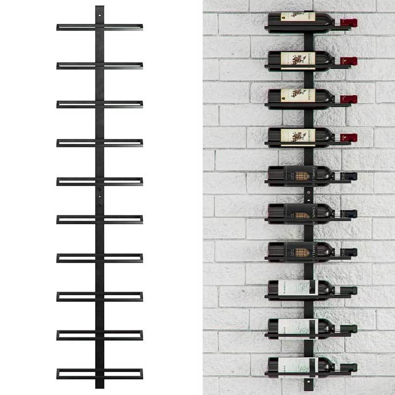 TEMU Shally Dogan Wall Mounted Wine Bottle Stand With 10 Bottle Holders, Wall Wine Rack, Support Ideal For Bar Corner For Kitchen, Dining Room And