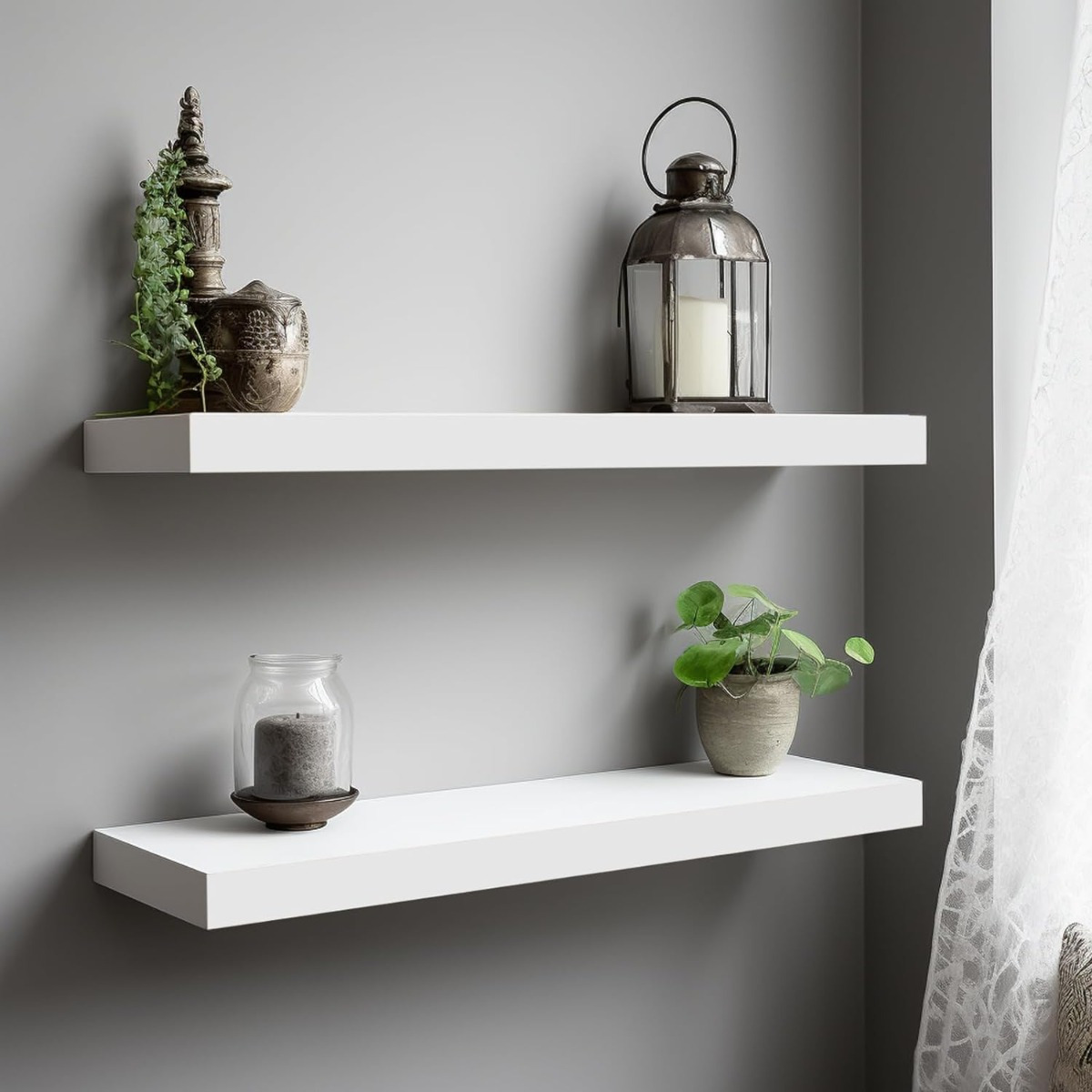 E-shop Wandregal Regalbrett Wei 60cm, Regale FR Wand 2er-Set, Schweberegal, Lackierung Ist GleichmIg