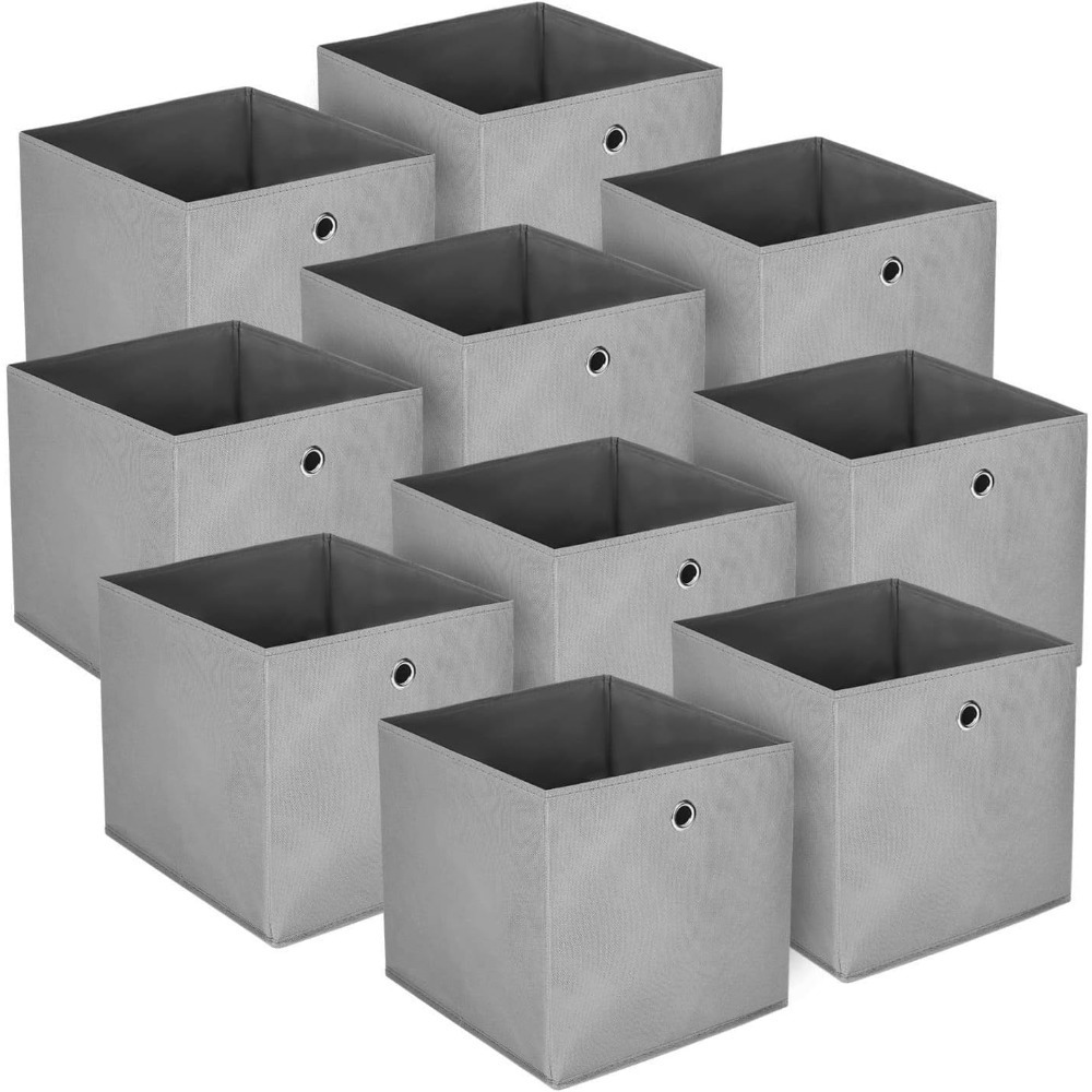 E-shop 10 Stck Aufbewahrungsbox Faltbox 32 x 32 x 32 cm Faltbare Spielzeug Organizer Stoffboxen Wrfel Stoff Faltkiste mit Fingerloch fr Regale oder