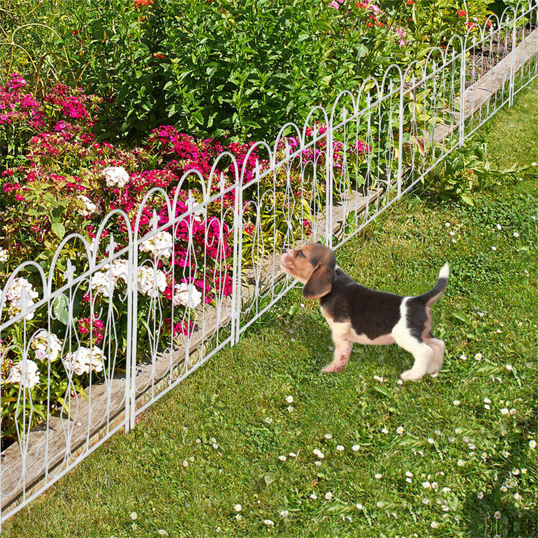 

Decorative Garden Fence Fencing 5 Panels, 61x70cm Rustproof Metal Wire Animal Barrier For Dog Yard Patio Outdoor