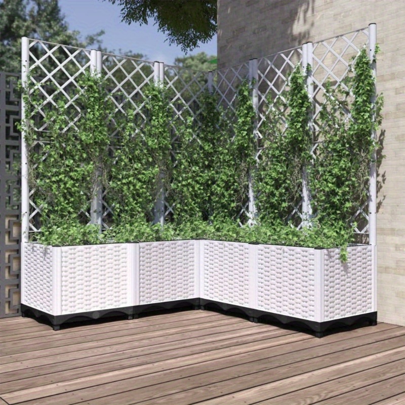 

Plant Pot With Trellis White 120x120x136 Cm