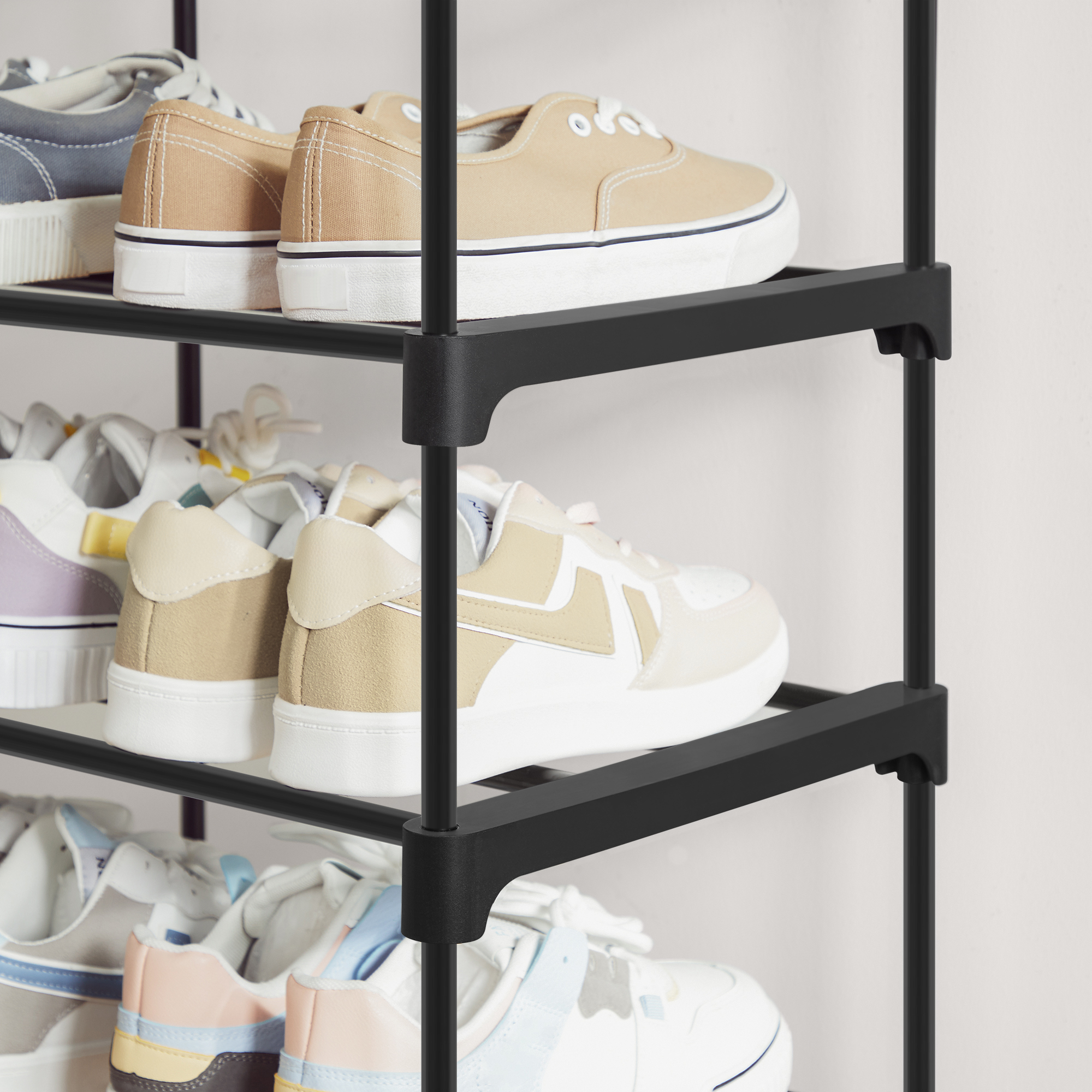 

Shoe Rack With 10 Tiers, Cabinet High, Shoe Storage, Made Of Metal, Space-saving, For , Hallway, 30 X 94 X 206 Cm