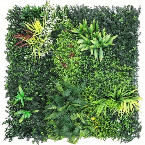 artificial hedge plant panels 100 x 100cm grass plant wall panels green privacy living wall fence screening home garden backdrop for indoor outdoor uv stable decoration type b